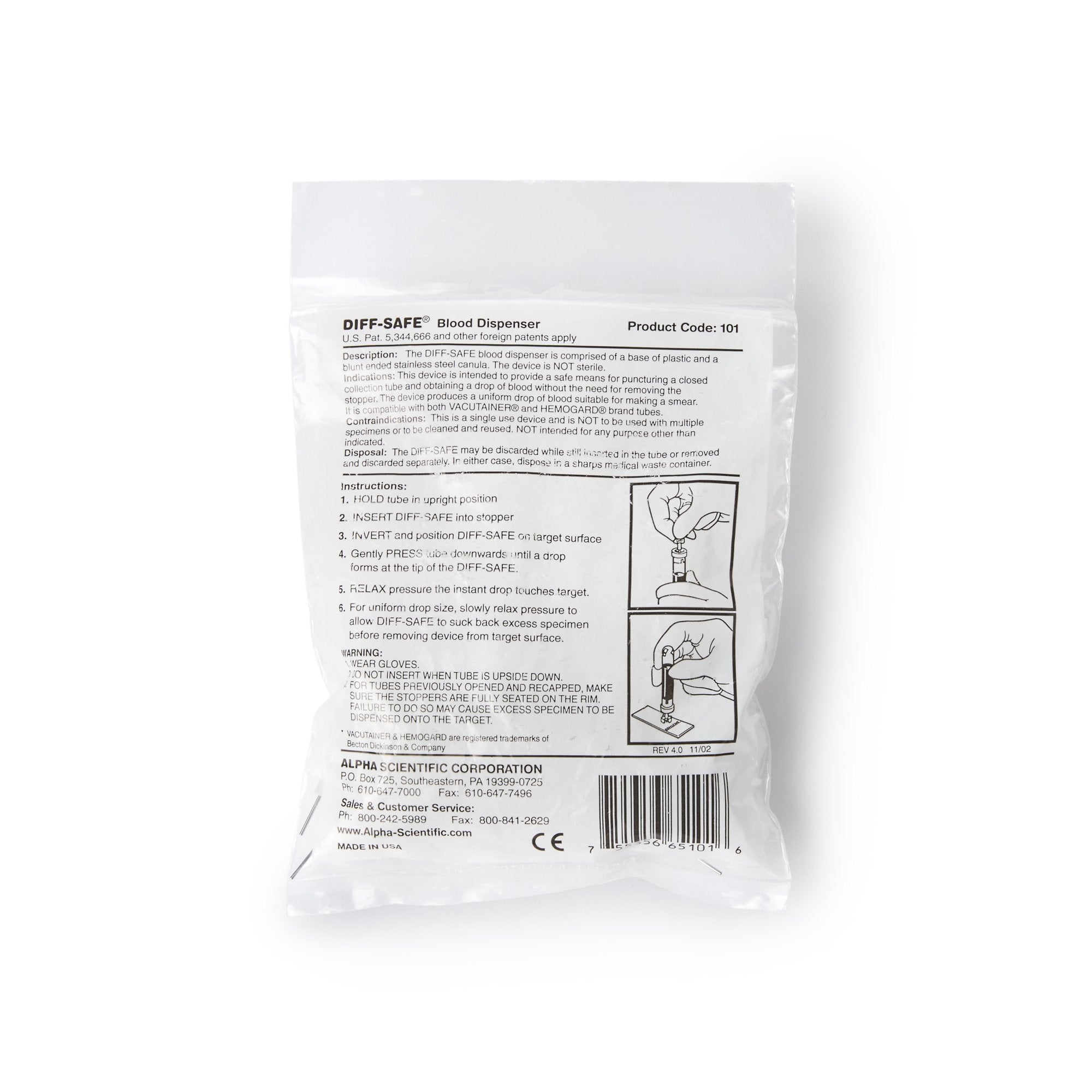 Diff-Safe® Blood Dispenser for Blood Smears 101