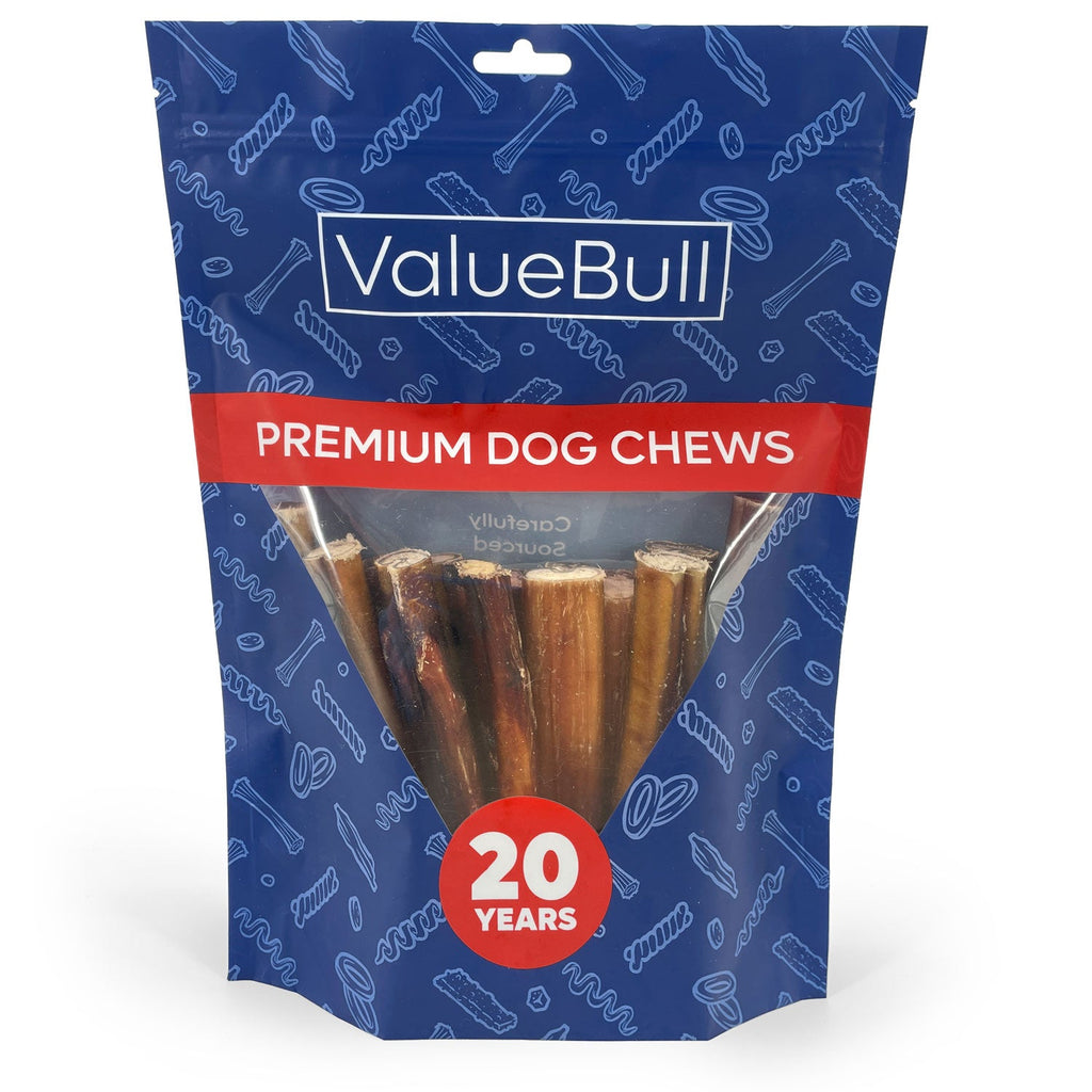 ValueBull Bully Sticks for Large Dogs, Jumbo 6 Inch, 25 Count