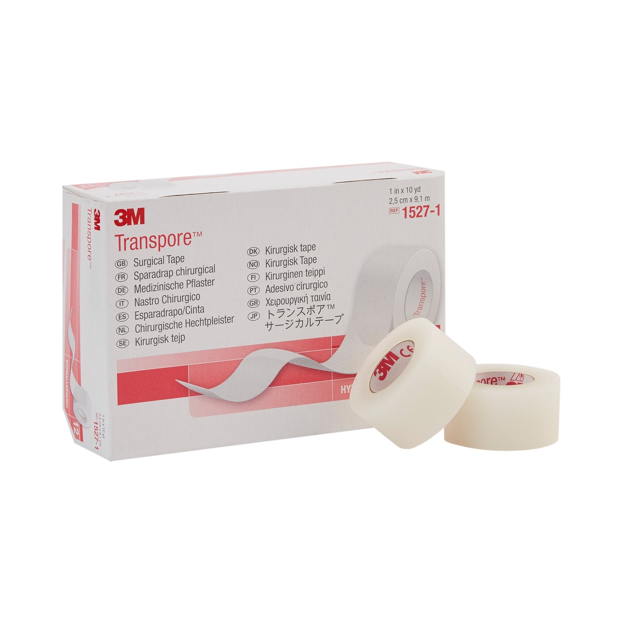 3M™ Transpore™ Plastic Medical Tape, 1 Inch x 10 Yard, Transparent 1527-1