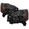 SPYDER Xtune Nissan Titan 04-14 Projector Headlights LED Halo Smoke PRO-JH-NTI04-LED-SM 5077486
