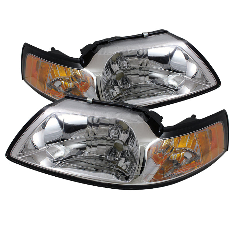SPYDER Xtune Ford MUStang 99-04 Amber Crystal Headlights Chrome HD-JH-FM99-AM-C 5064493