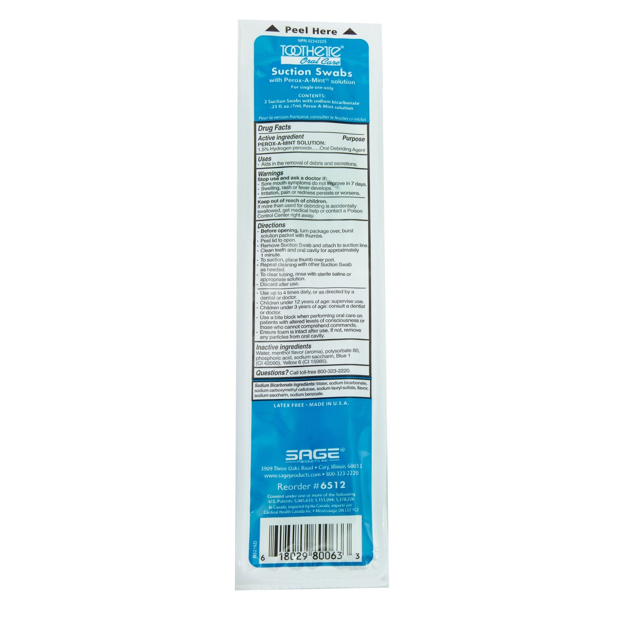 Toothette® Single Use Suction Swab System 6512