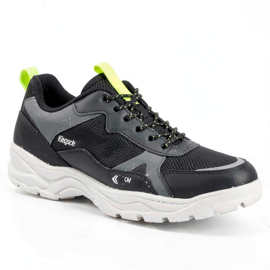 Kingside Mens Geoffrey Dad Sneaker Black Grey Neon, Size 12M