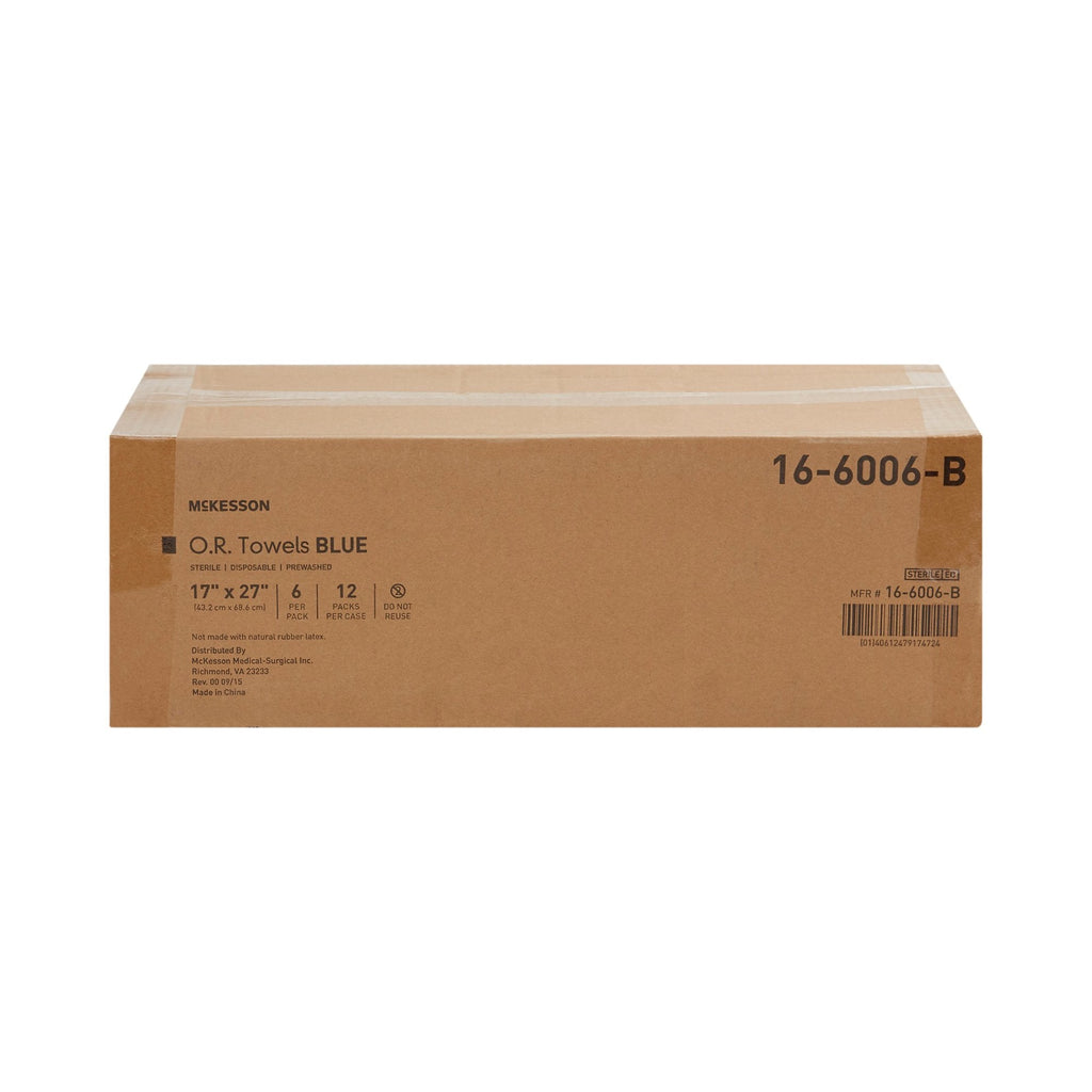 McKesson Sterile Blue O.R. Towel, 17 x 27 Inch 16-6006-B