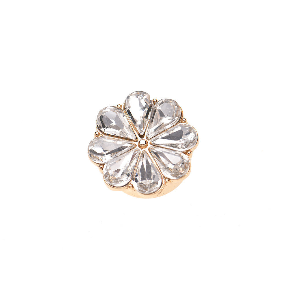 European And American Fashion Shirt Flower Rhinestone Cufflinks Lady Temperament