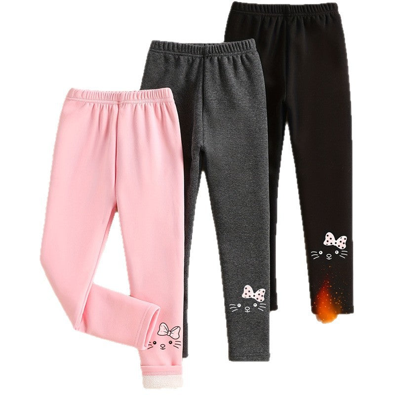 Childrens AutumnWinter Cartoon-Print Stretch Outwear Pants