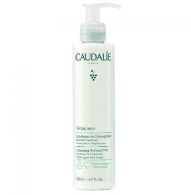 Caudalie Vinoclean: Gentle Almond Oil Makeup Removing & Facial Cleansing Milk - Soothes Sensitive Skin, Natural, Non-Comedogenic, 6.76 fl oz