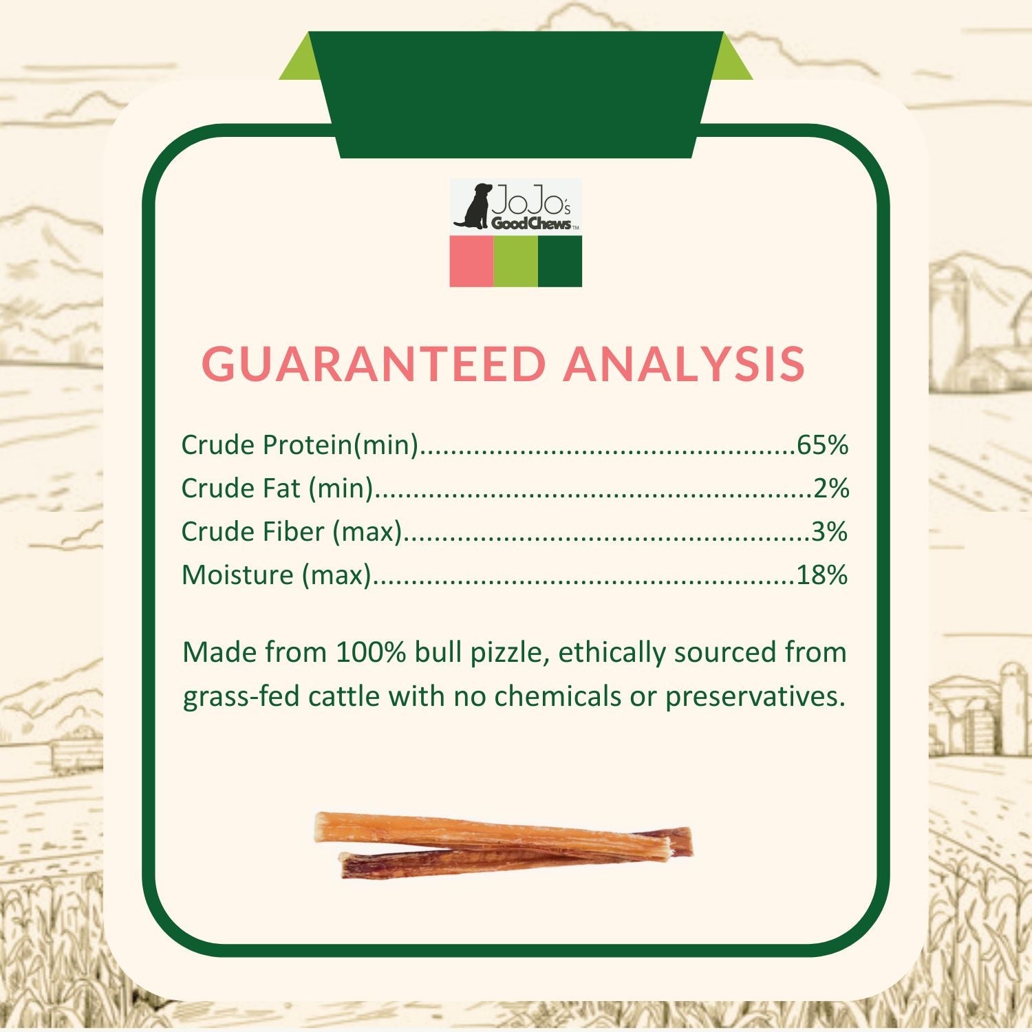 All-Natural Beef Bully Stick Dog Treats – Nutrient-Rich, and High-Protein – 6-Inch Standard (4-Pack)