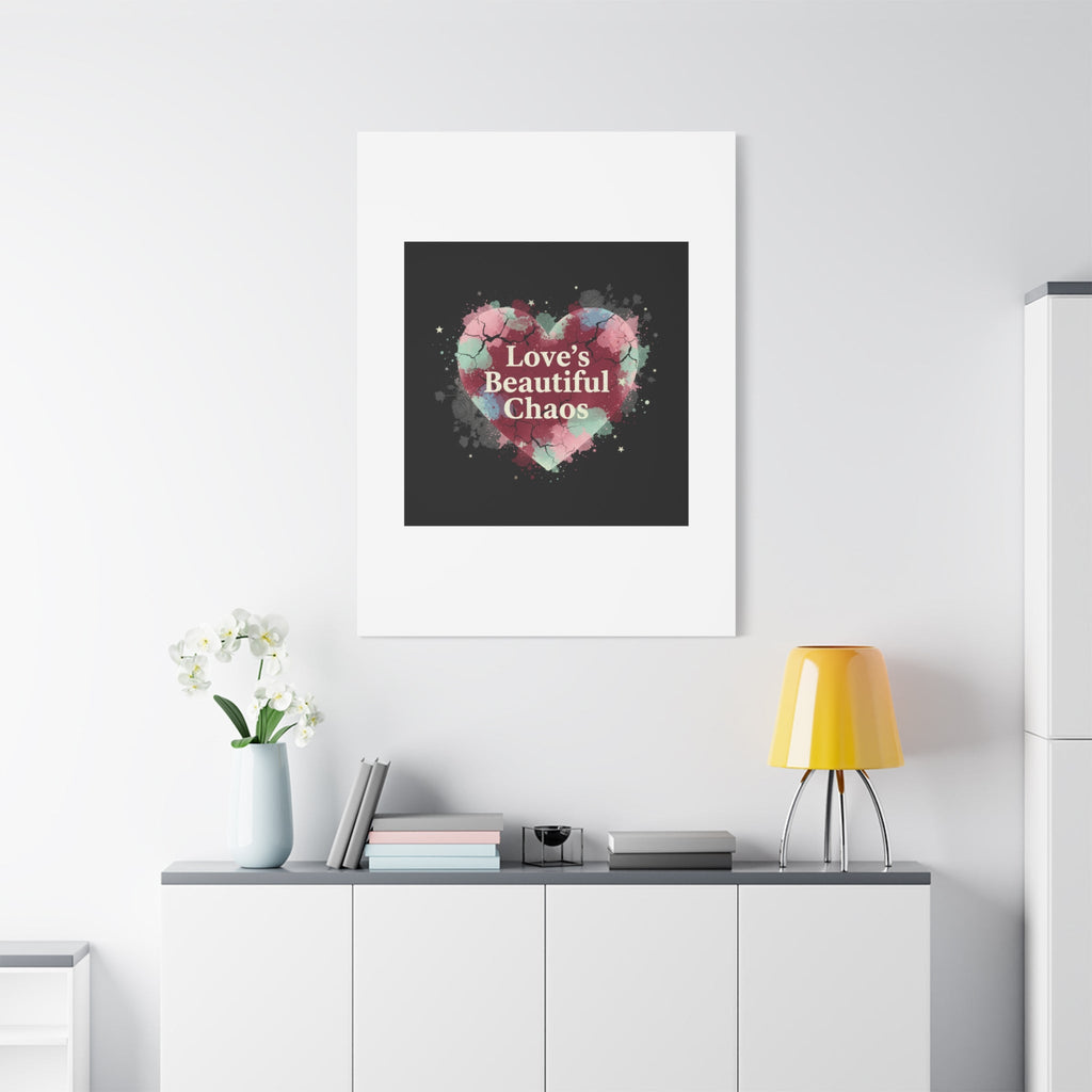 Love's Beautiful Chaos Canvas Print | Soft Grunge Hearts, Distressed Heart Art