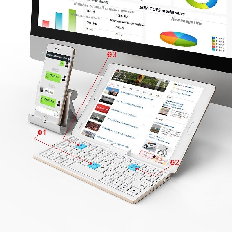 Folding Bluetooth Keyboard For Tablets And Phones