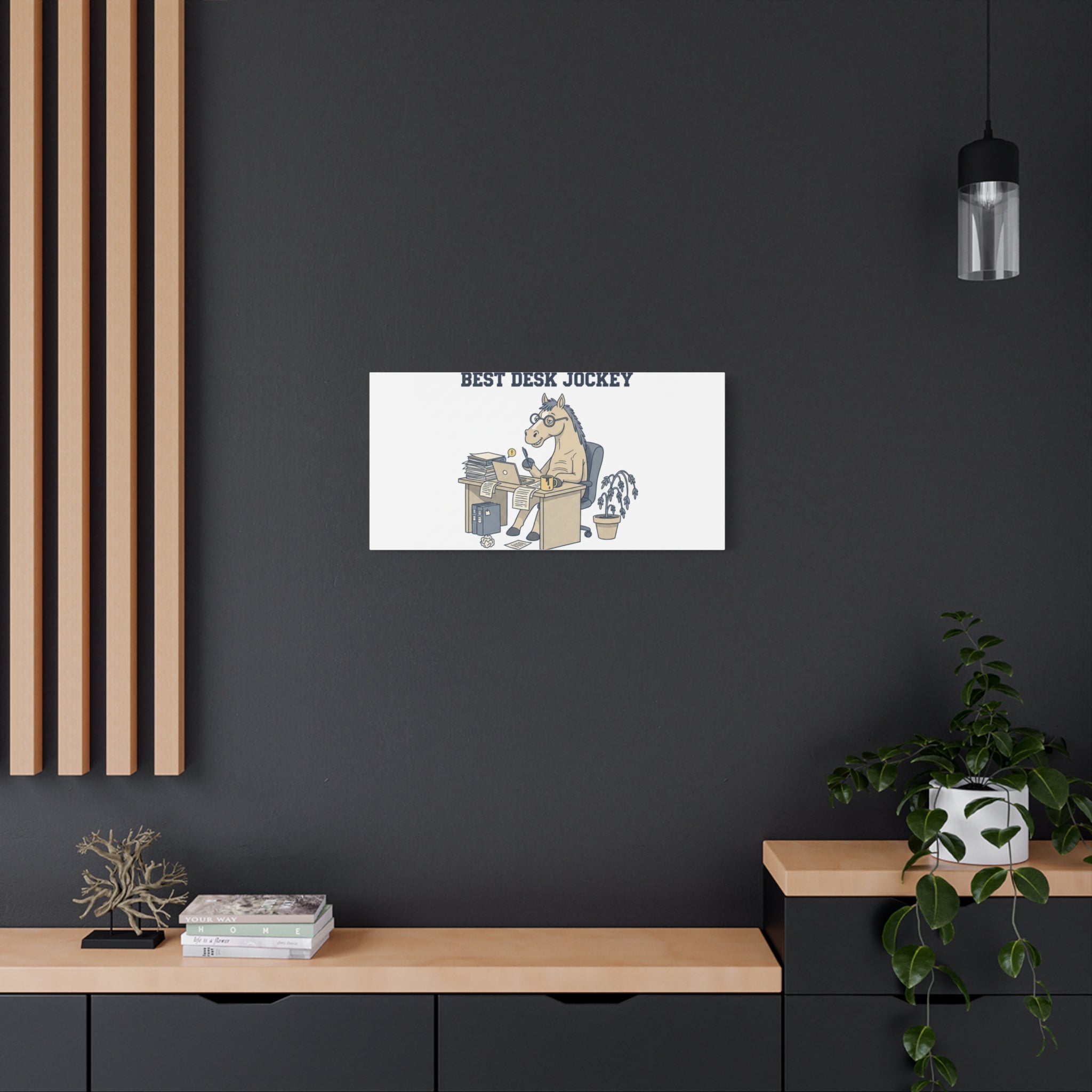 Best Desk Jockey Canvas, Workhorse Office Art | Corporate Burnout Parody