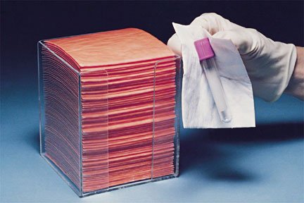 Biohazard Wipe BloodBloc™ Standard Absorbency 250 Count Poly Pack 4 X 4 Inch NonSterile Disposable 0667035