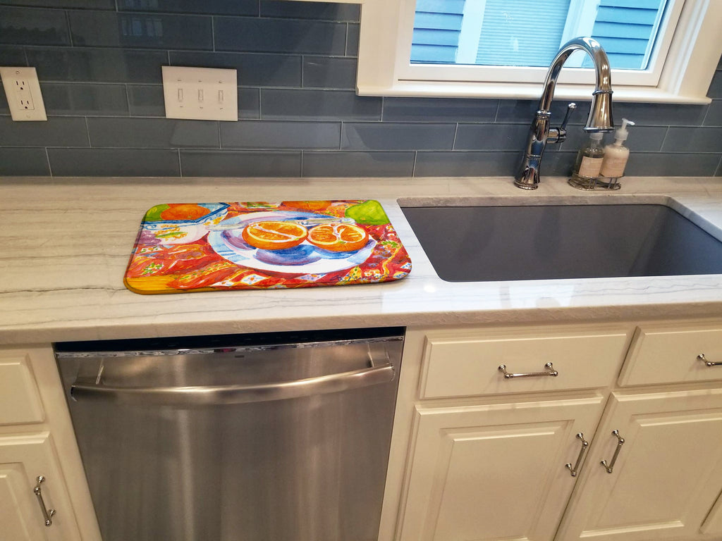 Florida Oranges Sliced for breakfast Dish Drying Mat Absorbent Dish Drying Mat Pad for Kitchen Counter Dish Drainer Mat for Countertop, 14 x 21", Multicolor