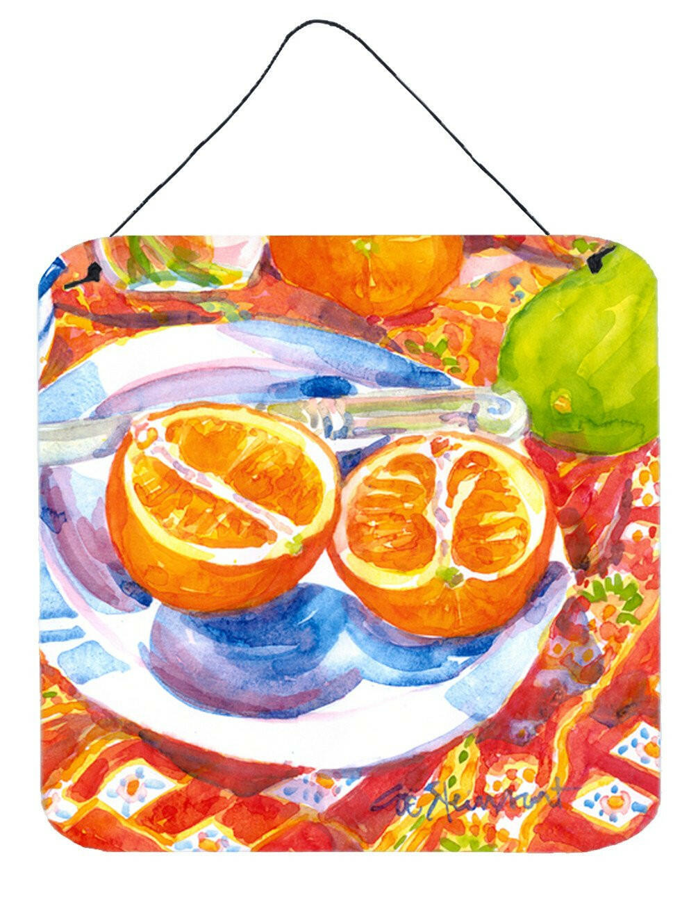 Florida Oranges Sliced for breakfast Wall or Door Hanging Prints Aluminum Metal Sign Kitchen Wall Bar Bathroom Plaque Home Decor, 6x6, Multicolor