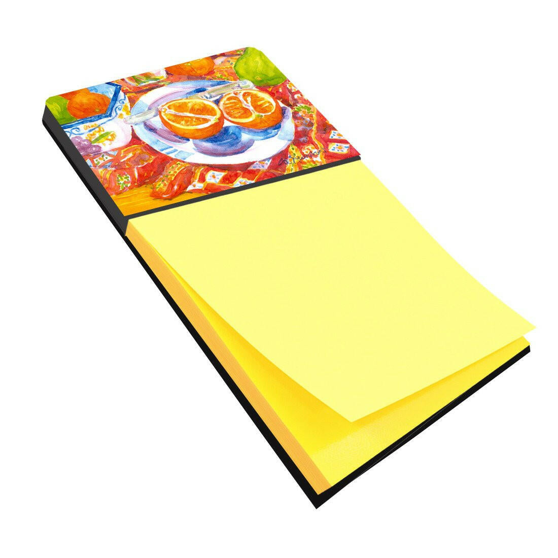 Florida Oranges Sliced for breakfast Watercolor Sticky Note Holder Refillable Dispenser Desk Accessory 3x3 Pad Gift