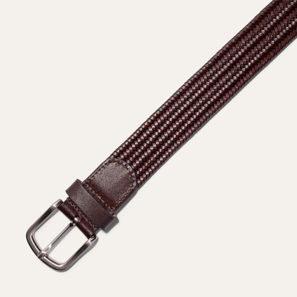 BRAIDED LEATHER STRETCH WOVEN BELT