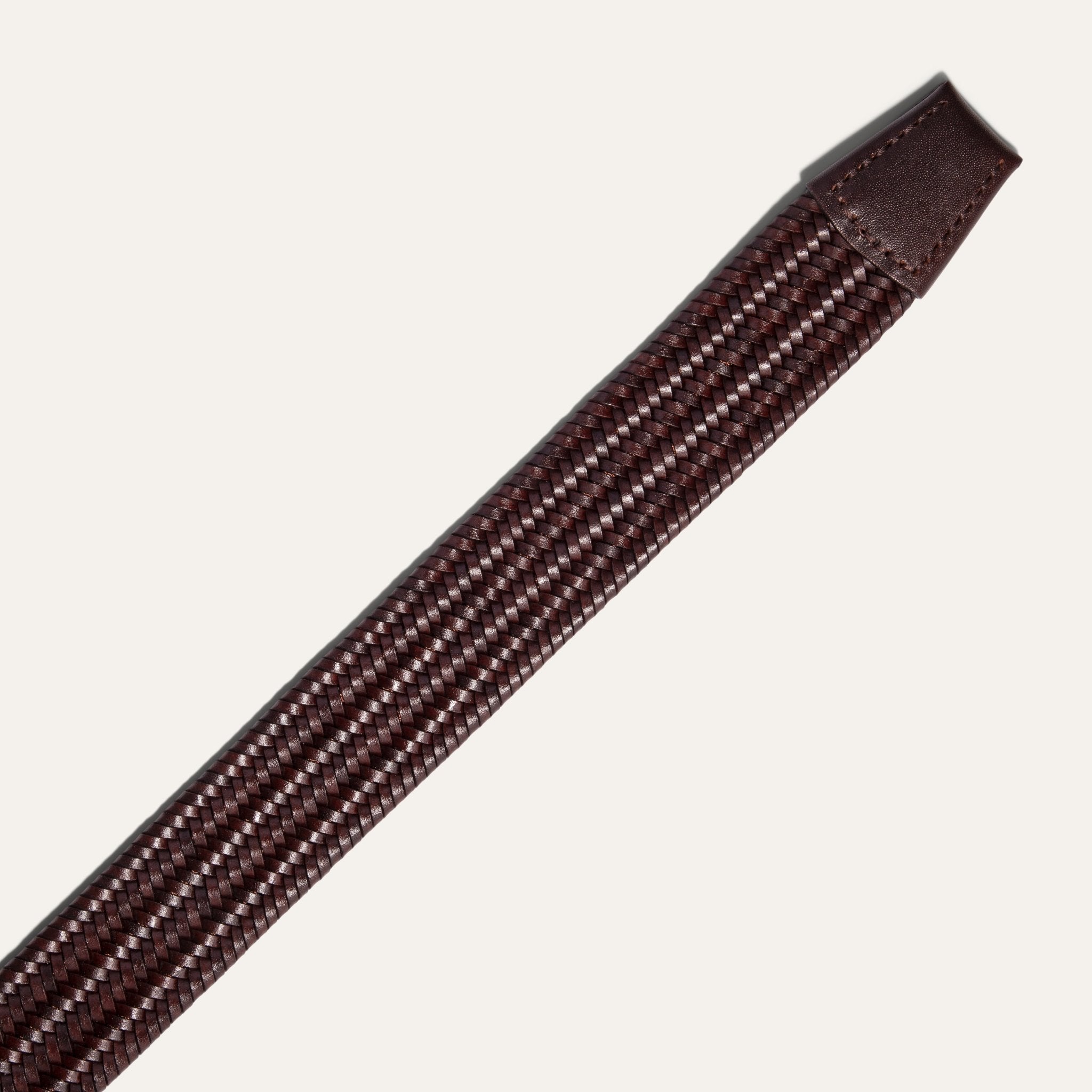 BRAIDED LEATHER STRETCH WOVEN BELT