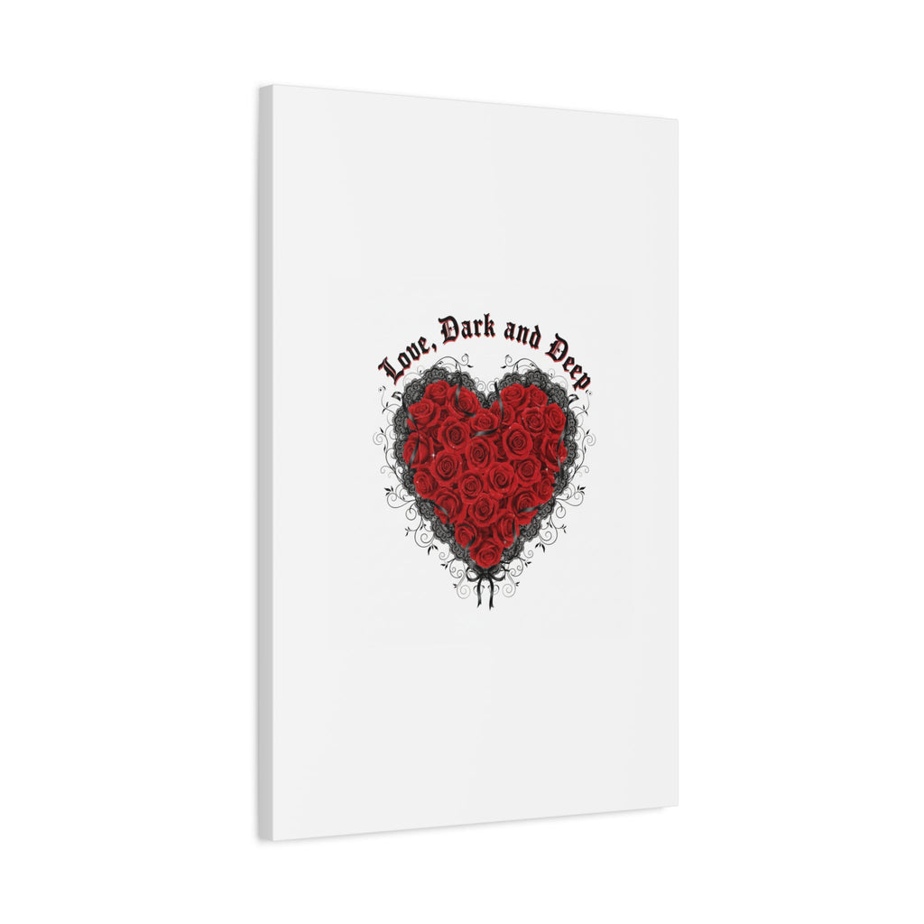 Love Dark and Deep Heart Canvas, Nu Romantic Gothic Romance, 80s Nostalgia