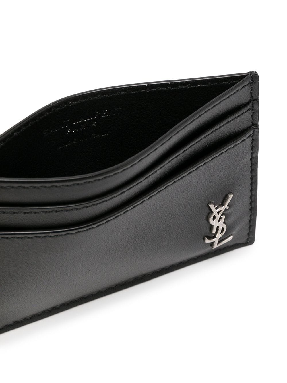 SAINT LAURENT Mini Leather Card Holder