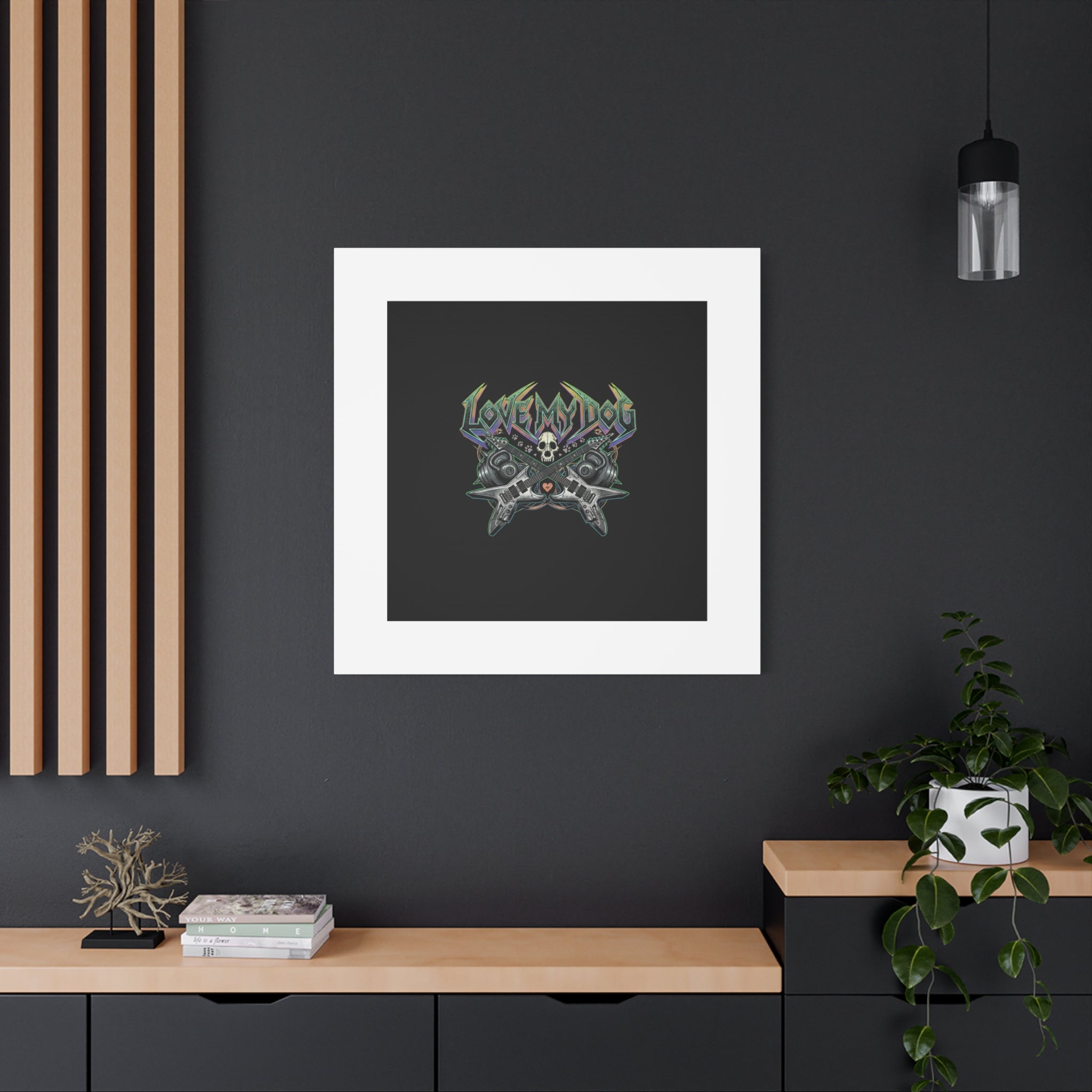 Love My Dog metal font Canvas | gothic wellness quote, edgy self-care merch