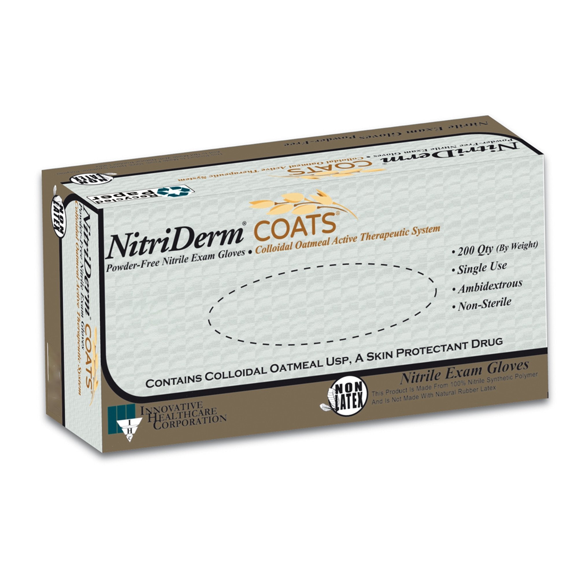 NitriDerm® Coats® Nitrile Exam Glove, Small, White 125102