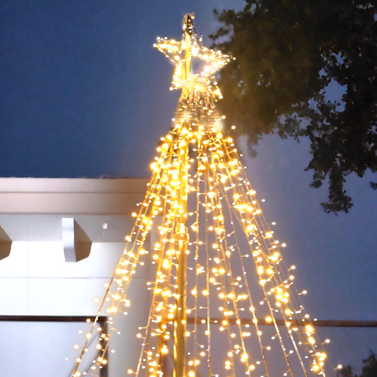 Yescom Outdoor 20ft Flagpole with Christmas Tree Light Warm White