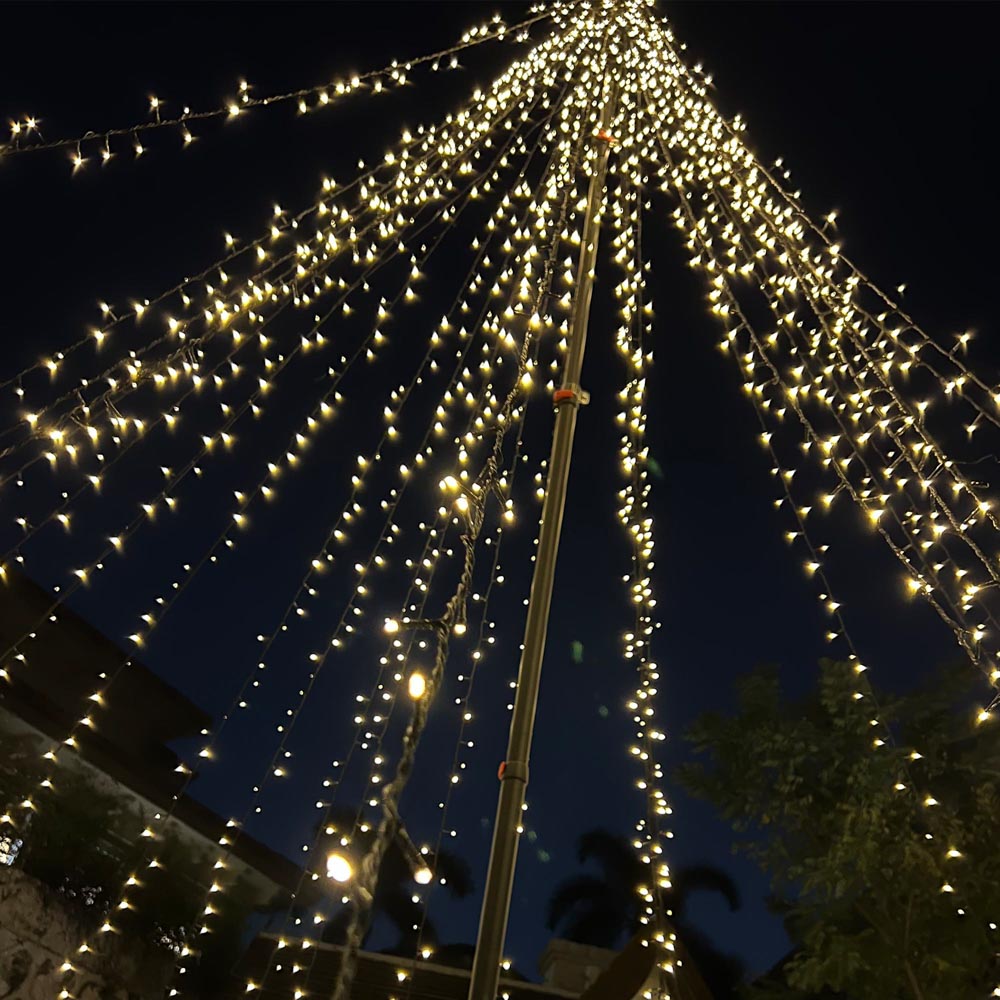 Yescom Outdoor 20ft Flagpole with Christmas Tree Light Warm White