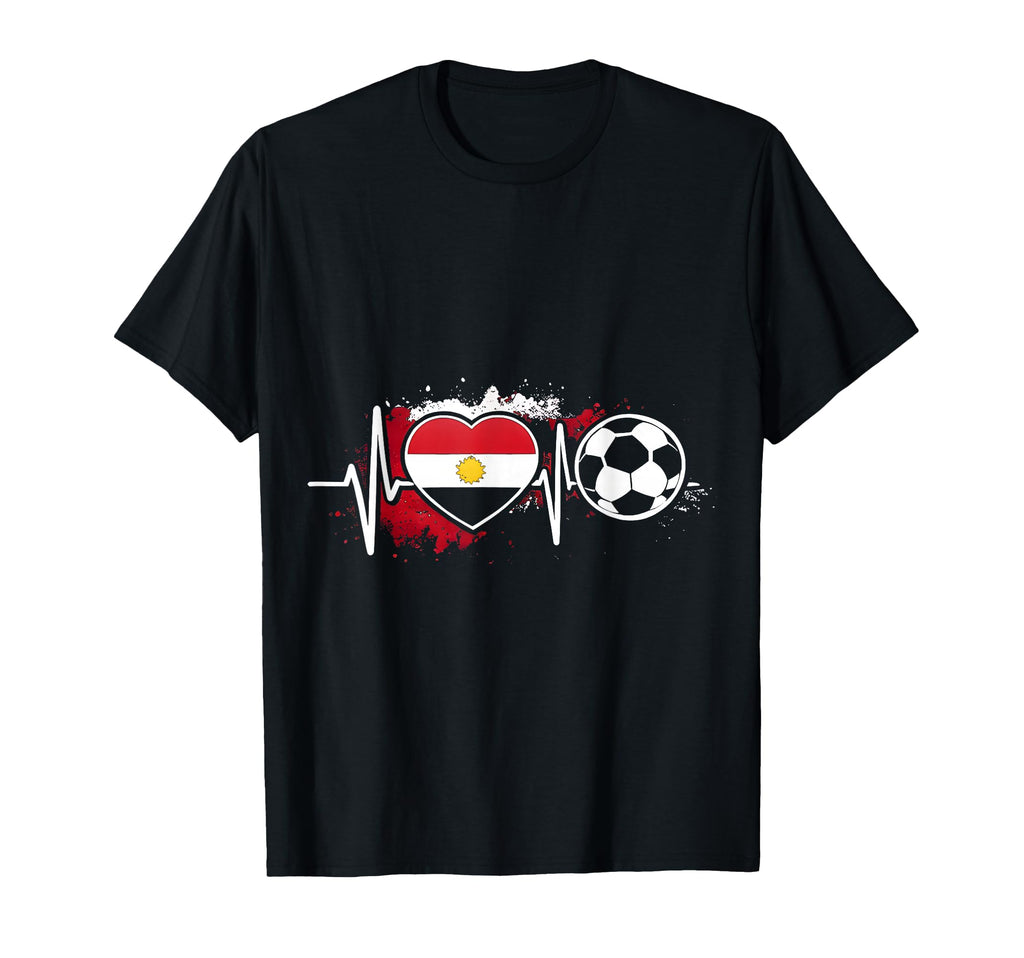 Football Pulse Egypt Flag T-Shirt - Casual Everyday Wear for Adults