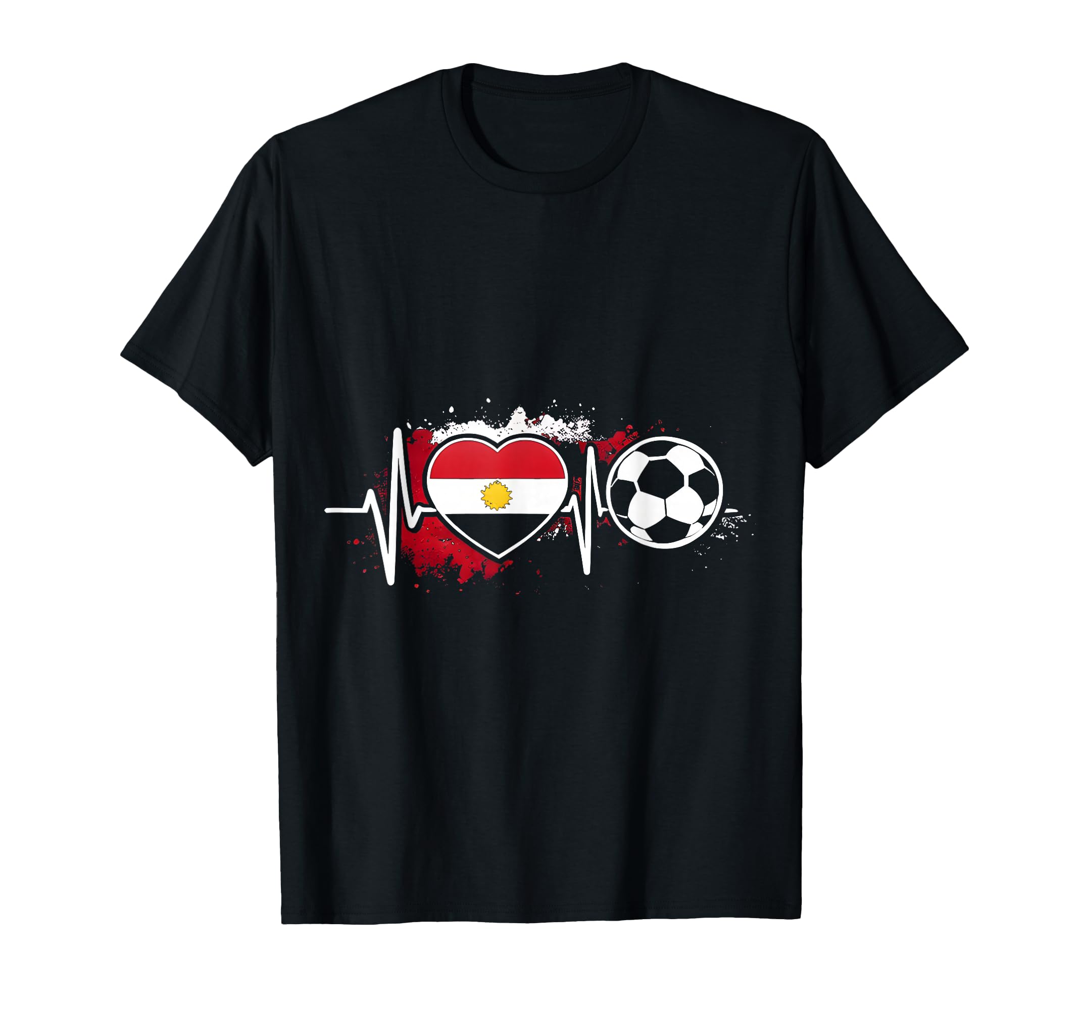 Football Pulse Egypt Flag T-Shirt - Casual Everyday Wear for Adults