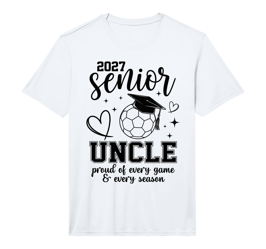 2027 Senior Soccer Uncle Proud T-Shirt - Casual Everyday Wear Unisex