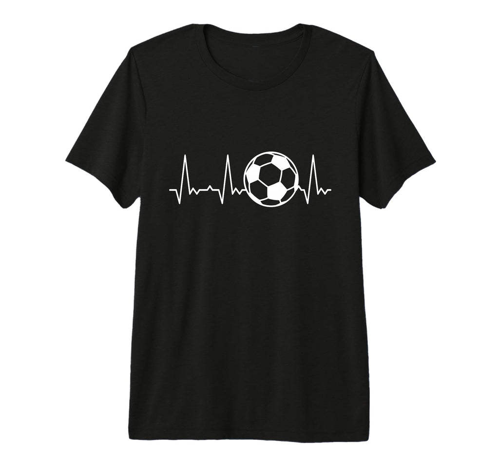 Heartbeat Soccer Ball Tri Blend T-Shirt - Minimalist Print Unisex