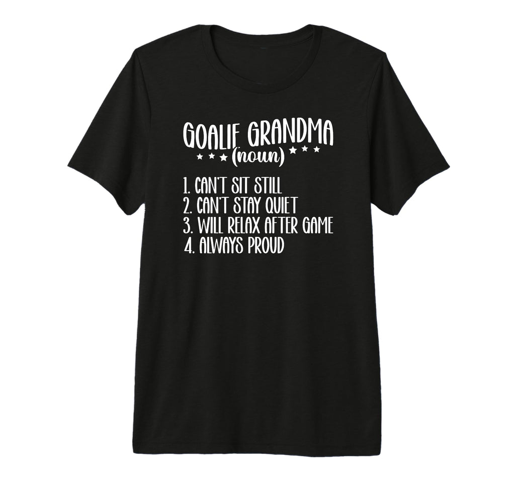 Hockey Goalie Grandma Definition T-Shirt - Minimalist Print for Adults