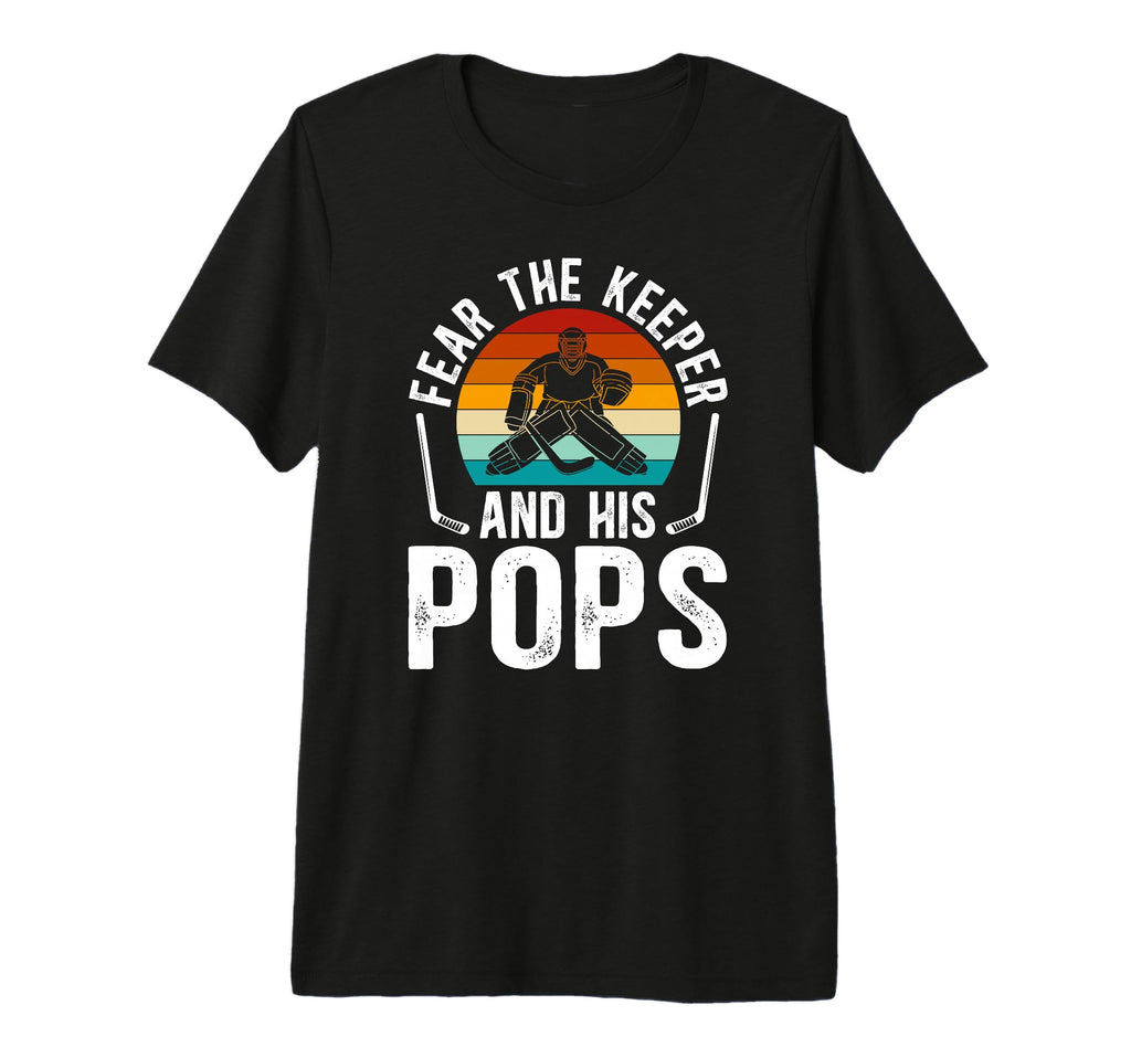Mens Fear Hockey Keeper Pops Ice Hockey T-Shirt - Unique Graphic Men Women