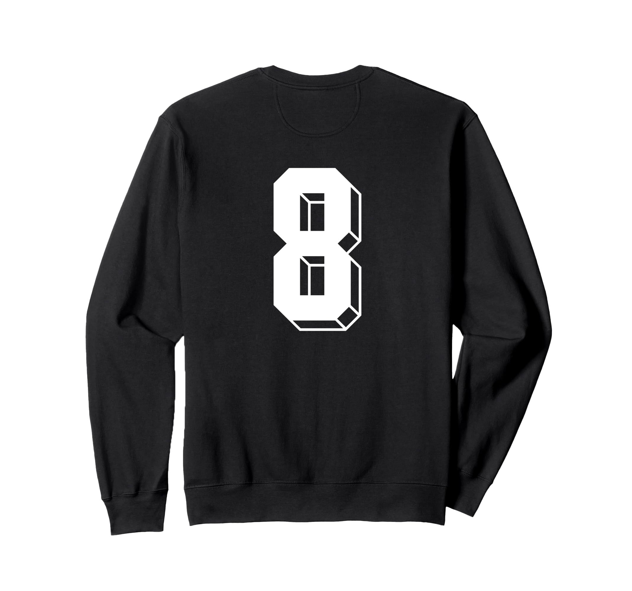 Number 8 Backside 80S 90S Team Sweatshirt - Fun Novelty Design Unisex