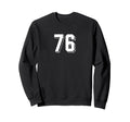 Number 76 80S 90S Soccer Team Sweatshirt - Minimalist Print for Adults