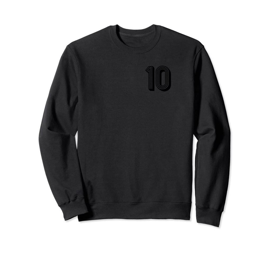 Football Soccer Number 10 Sport Sweatshirt - Unique Graphic Unisex