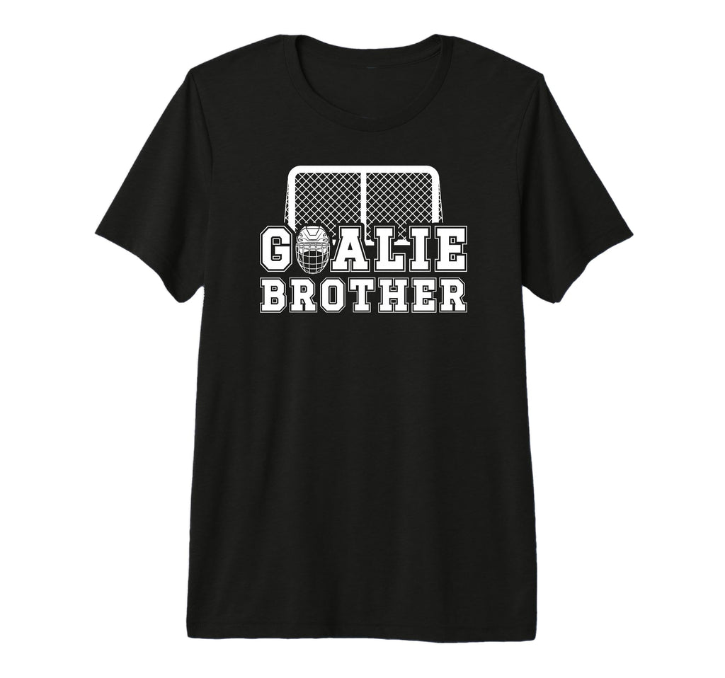 Ice Hockey Goalie Brother Hockey T-Shirt - Casual Everyday Wear for Adults