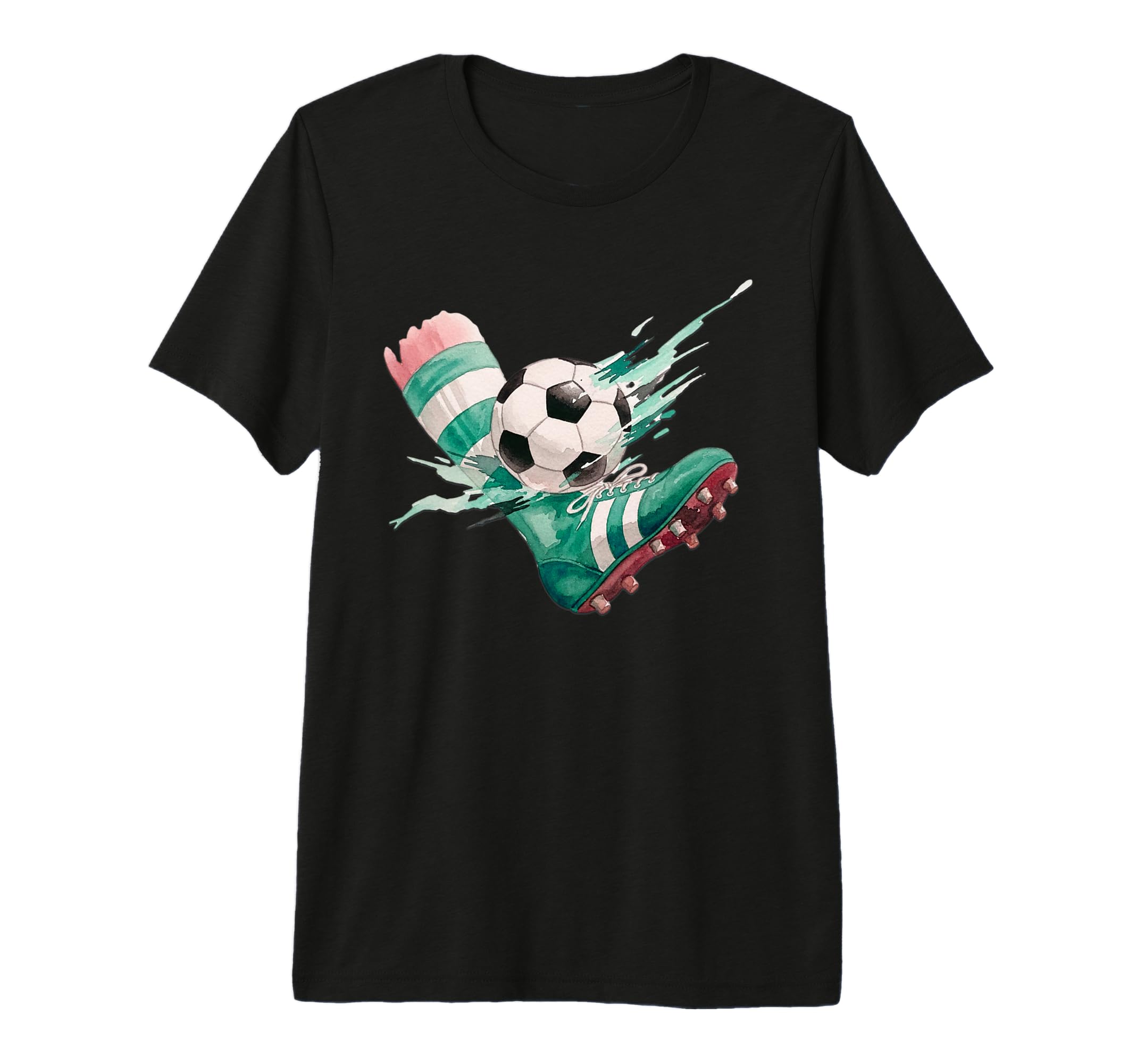 Watercolor Soccer Ball Action Kick T-Shirt - Streetwear Style Men Women