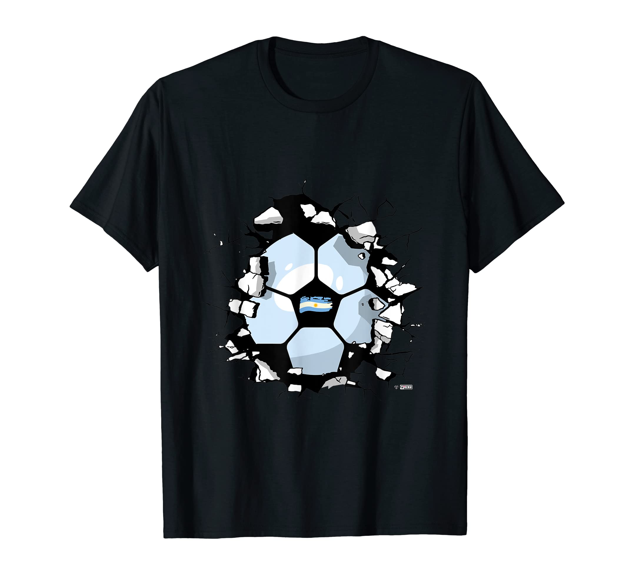 Argentina Football Flag Argentina Soccer T-Shirt - Graphic Print for Adults