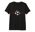 Soccer Ball Heartbeat Players Tri Blend T-Shirt - Unique Graphic Men Women