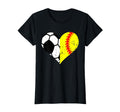 Soccer Softball Heart Funny Soccer T-Shirt - Unique Graphic for Adults