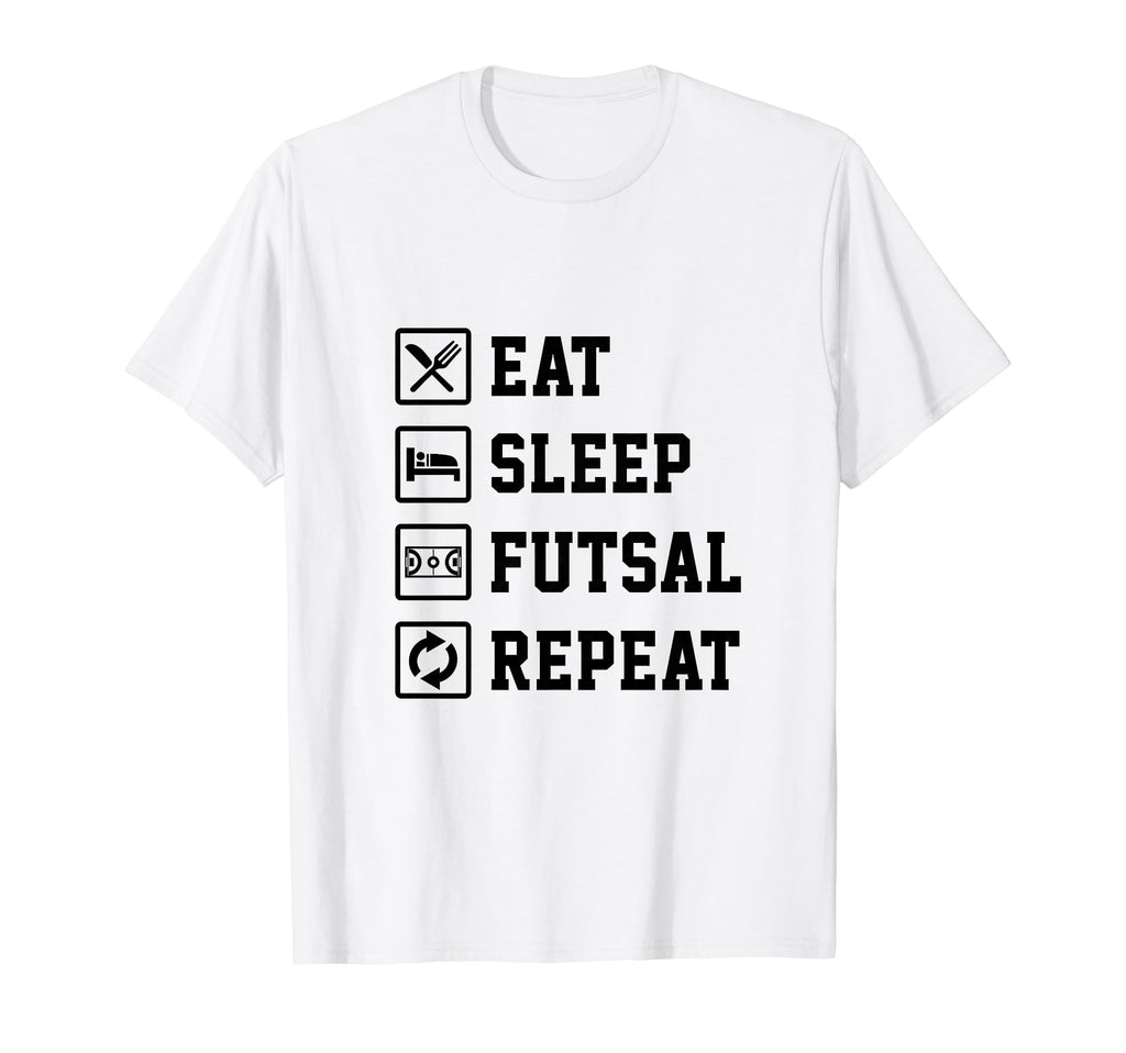 Eat Sleep Futsal Repeat Indoor Soccer T-Shirt - Aesthetic Graphic Unisex