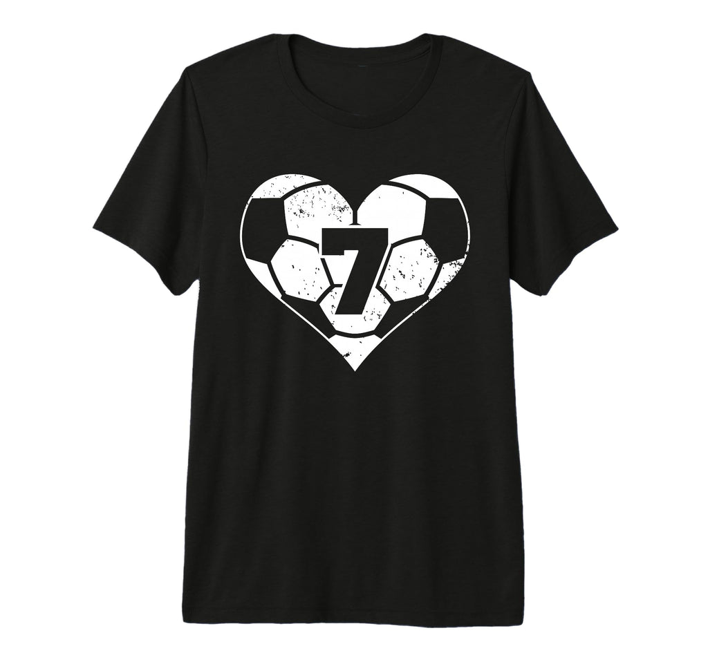 Soccer Number 7 Jersey Funny T-Shirt - Casual Everyday Wear for Adults