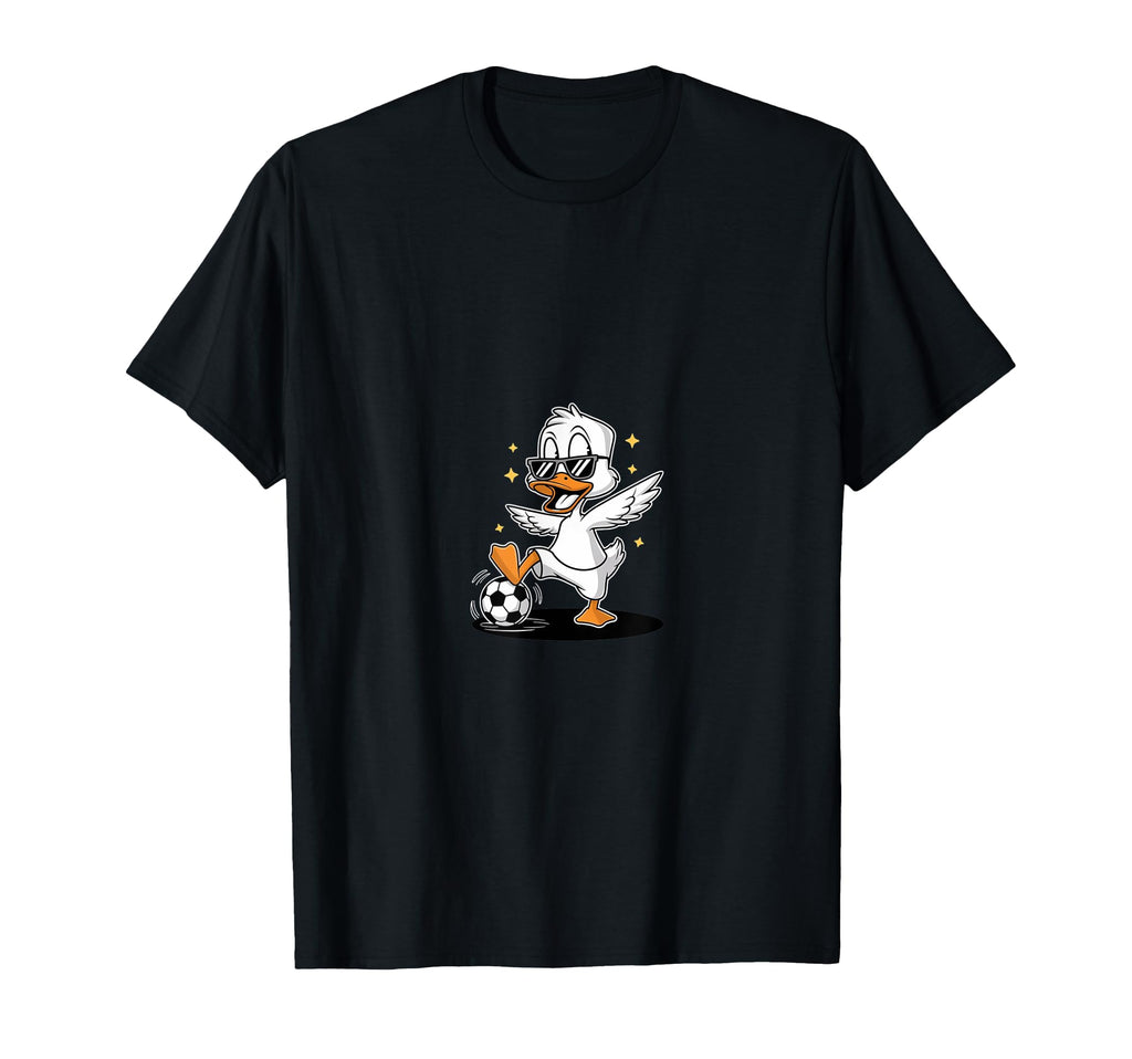 Duck Soccer Funny Duck Playing T-Shirt - Fun Novelty Design for Adults