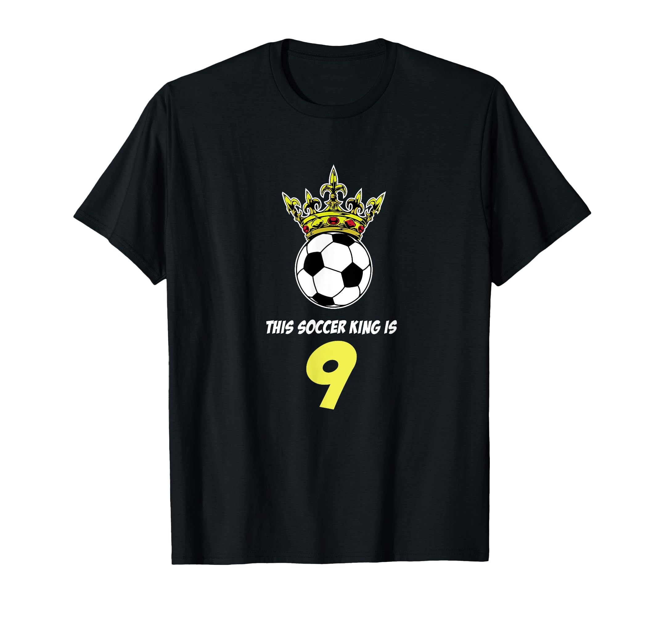 9 Year Old Soccer Birthday Party T-Shirt - Casual Everyday Wear for Adults