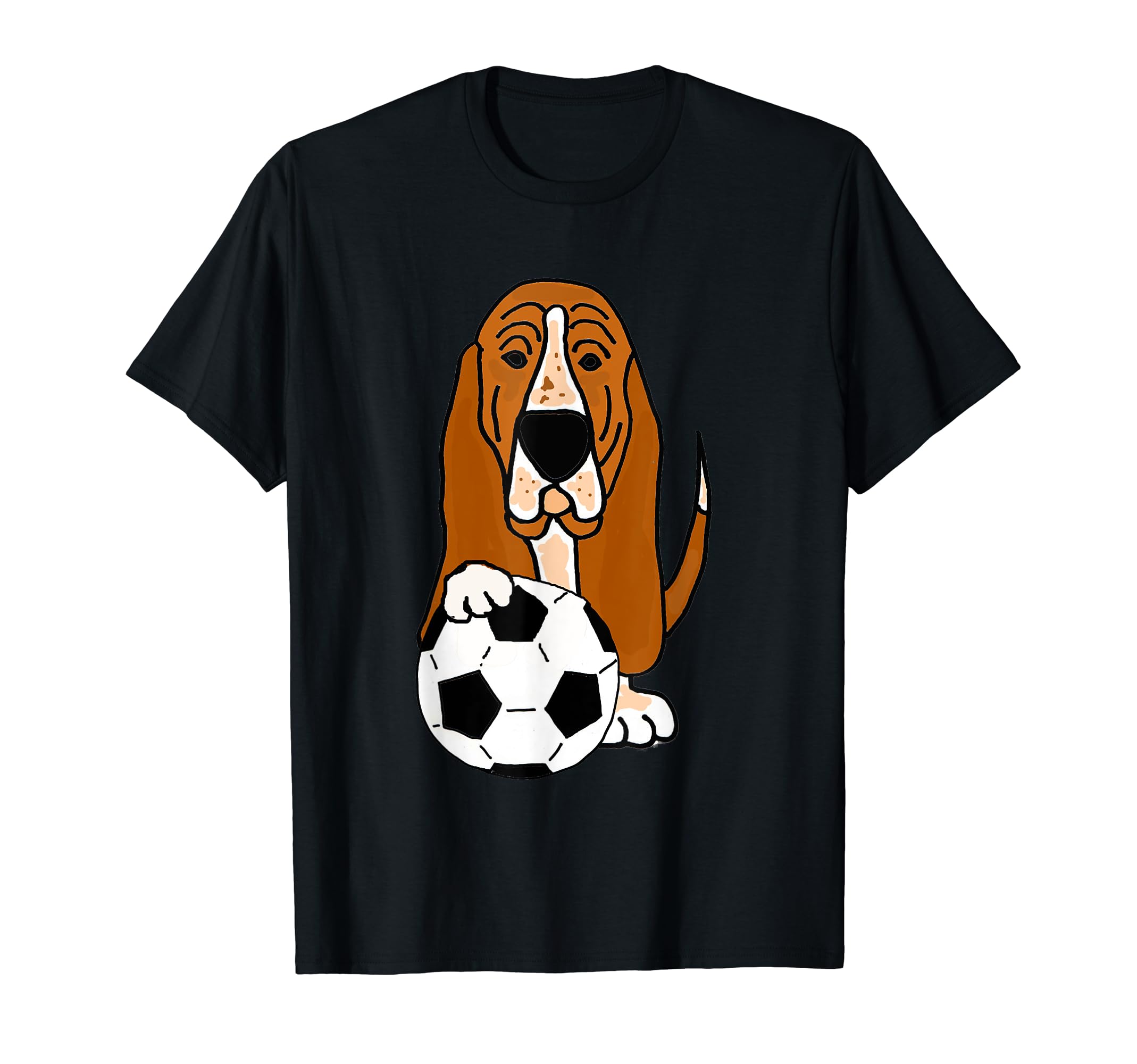 Smilealottees Funny Basset Hound Playing T-Shirt - Unique Graphic Unisex