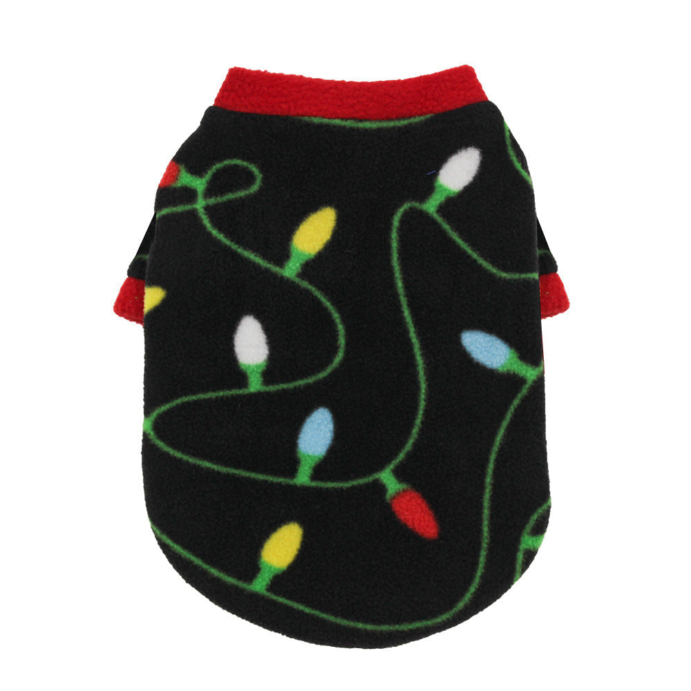 Christmas Dog Clothes Warm Fleece