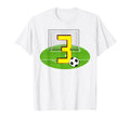 Number 3 3Rd Birthday Soccer 3 Years Old T-Shirt - Novelty Apparel Unisex