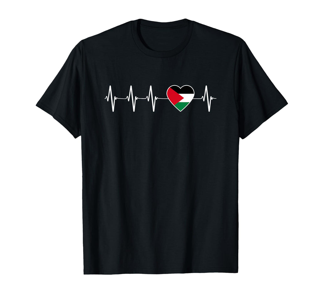 Palestinian Heartbeat I Love T-Shirt - Minimalist Print for Adults