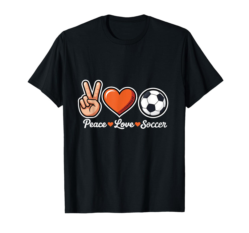 Peace Love Soccer Funny Soccer Player T-Shirt - Streetwear Style for Adults